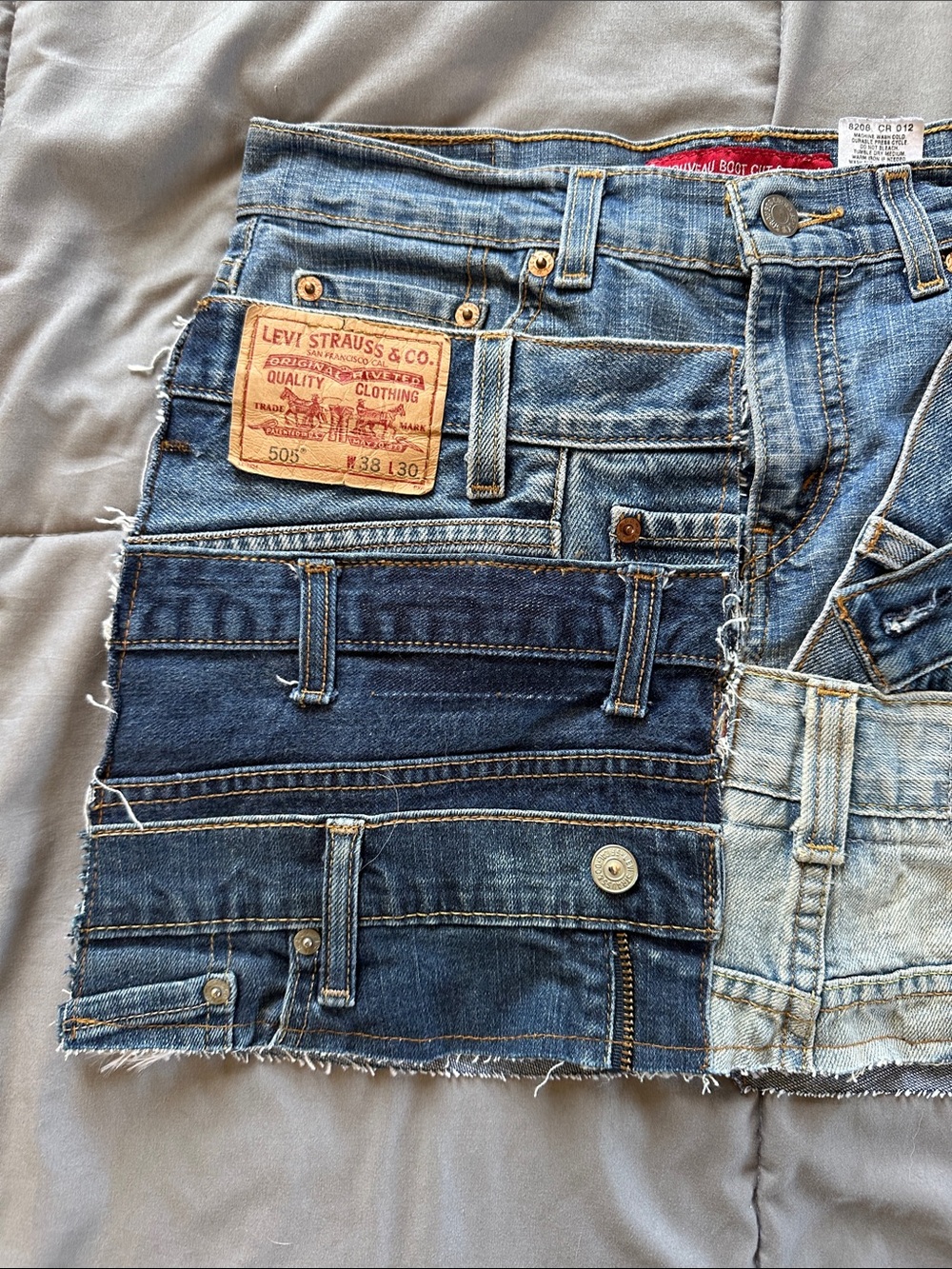 Levi's Mixed Blue Patchwork Denim Mini Skirt - Picture 7 of 7